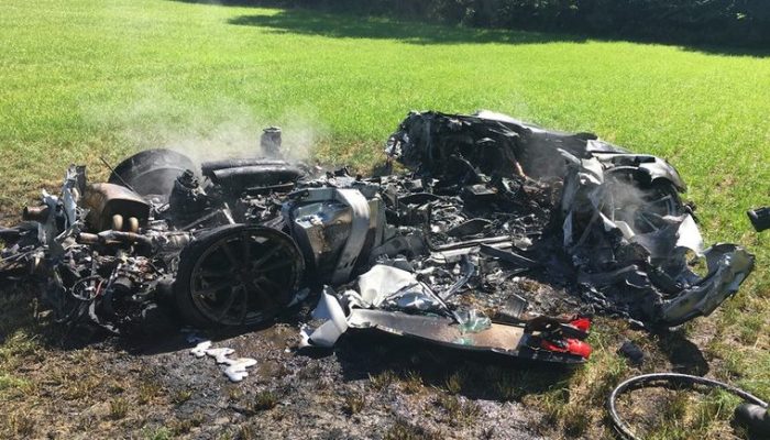 Austria: The £6MILLION car crash: ‘Most expensive pile-up of the year’ sees two Ferraris, a McLaren and a Bentley slam into each other on Austrian mountain road