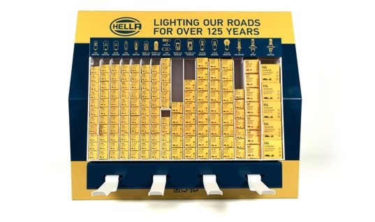 HELLA rolls out single-box bulb displays for factors and garages