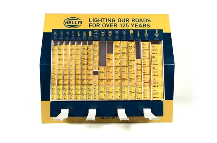 HELLA rolls out single-box bulb displays for factors and garages